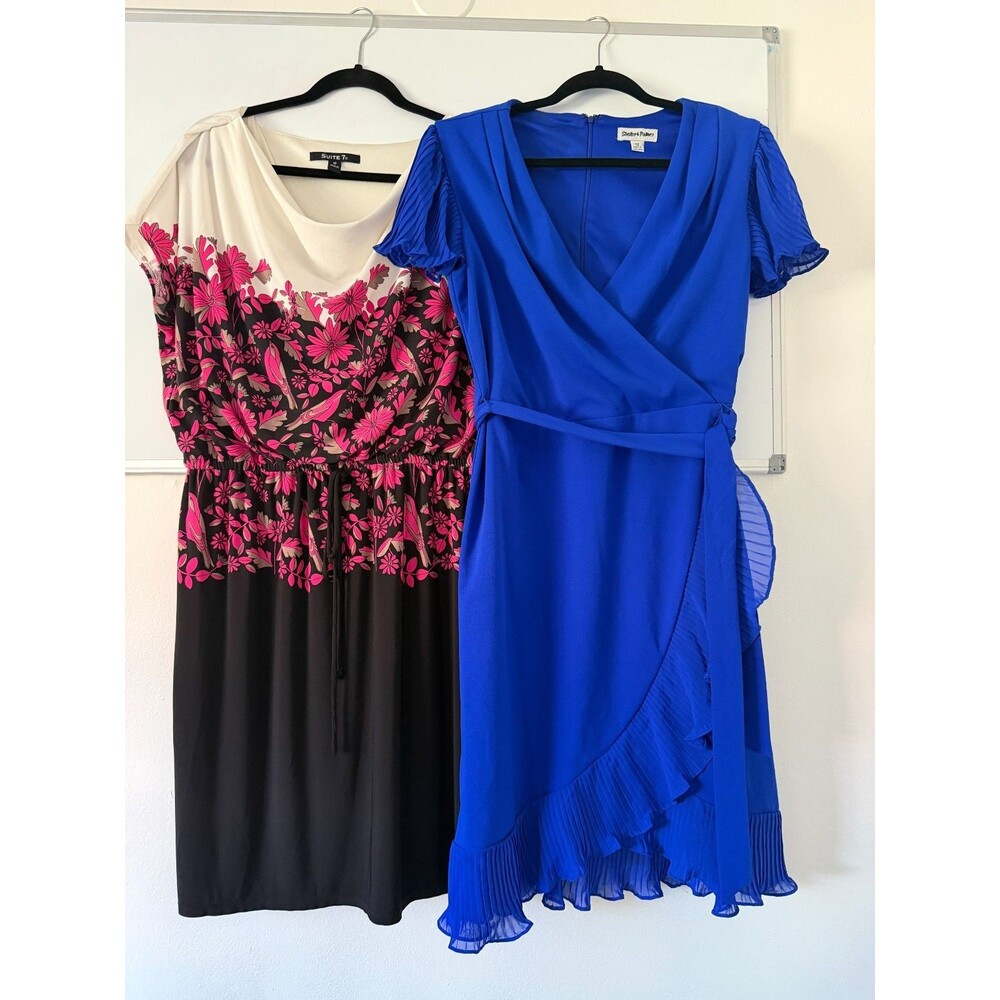 Women’s Dress (2) Lot Size 12 Career Work Cocktail Midi Professional Flattering